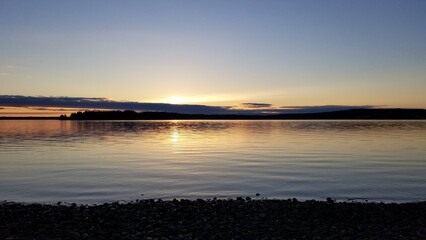 sunset over the river
