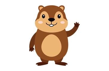 A cute cartoon groundhog vector illustration