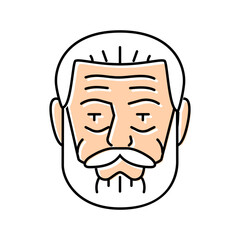 old man avatar color icon vector. old man avatar sign. isolated symbol illustration