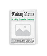 Newspaper layout. Breaking world news tabloid on newspaper. Realistic vector illustration.