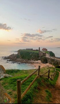 Istmo de la pen&iacute;sula de A Lanzada en O Grove, Galicia