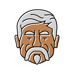 adult old man avatar color icon vector. adult old man avatar sign. isolated symbol illustration