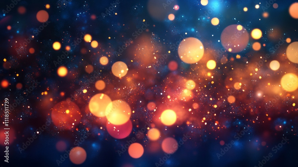 Poster colorful orbs of light float through a dreamlike space, creating a mesmerizing dance of hues. this a