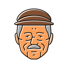 pensioner old man avatar color icon vector. pensioner old man avatar sign. isolated symbol illustration