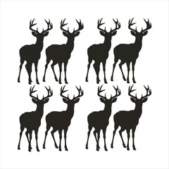 Naklejka premium deer silhouette icon set.
