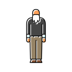 adult old man color icon vector. adult old man sign. isolated symbol illustration