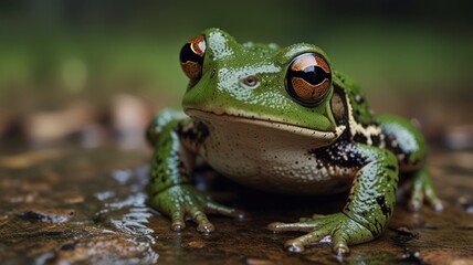 Obraz premium Green Frog Closeup