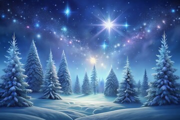 Naklejka premium winter landscape with trees Merry Christmas Background with Typography, Lettering. Greeting card, banner and poster