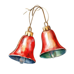 Jingle Bells watercolor illustration isolated on transparent background