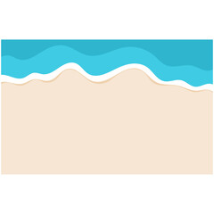 Beach Background Wave. Sandy beach and water summer holiday background vector illustration.