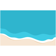 Beach Background Wave. Sandy beach and water summer holiday background vector illustration.