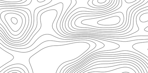 Abstract topographic contours map background vector geographic mountain relief vintage outdoors style, black wave lines seamless topographic cartography map patterns with seamless ornament design. © Abu Bokkor Siddique