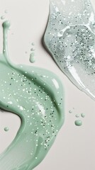 Glossy and shiny liquid nail polish drop, isolated on light background.