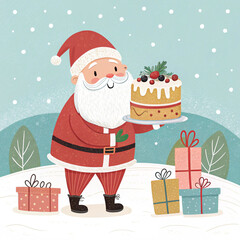 santa claus with boxes