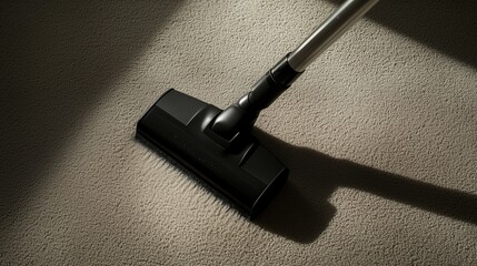 Vacuum cleaner on carpet with sunlight shadows