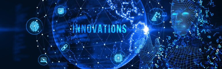 Concept of new ideas and innovation. 3d illustration