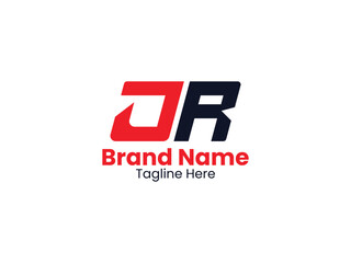 JR logo design monogram. JR vector logo template with red and black color. The RJ logo is Simple, Elegant, and Luxurious Logo. RJ Pro Vector 