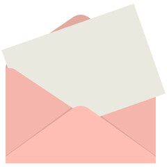 Open Letter Envelope. Open envelope with letter. Postcard and envelope set.