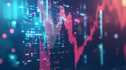 Fototapeta premium Financial graph background colorful finance data analysing wallpaper forex trading banner capital growth infographic banner image