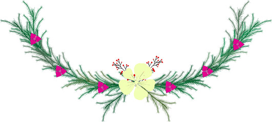 floral frame with flowers for wedding decoration.