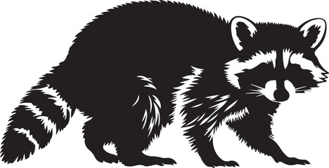 A silhouette of raccoon standing vector image © Kiran
