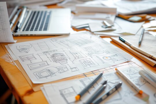 Creative brand identity design process for armir logo evolution workspace sketches