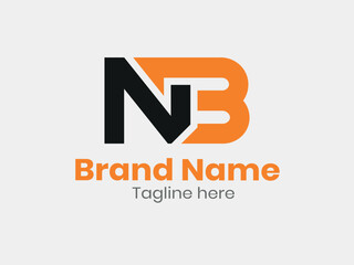 Vector NB logo, Letter NB, NB letter logo design. Initial letter BN uppercase monogram logo.