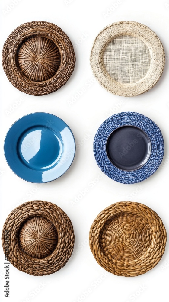 Poster an exquisite collection of decorative plates is arranged with great care, highlighting unique materi