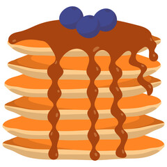 National Pancake Day. National Pancake Day vector. Pancakes with syrup and raspberries vector. Pile of pancakes on a plate icon. 