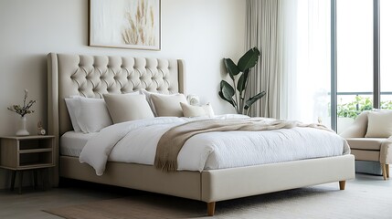 Luxurious Tufted Bed Bedroom Design