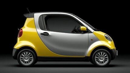 Fototapeta premium Sleek Two-Tone Electric City Car: A Modern Design