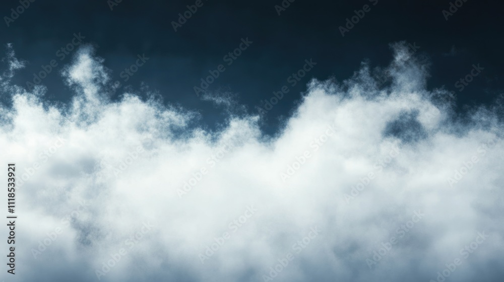 Poster A serene view of clouds against a dark sky, evoking calmness and introspection.