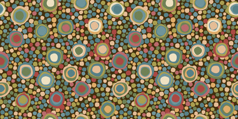 Vintage geometric pattern with round shapes and concentric circles.eps
