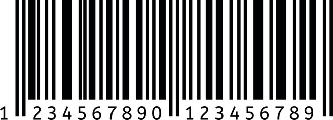 Black and white barcode representing product identification, inventory management, and retail sales processes, symbolizing efficient logistics and supply chain operations