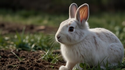 Fototapeta premium Cute White Bunny