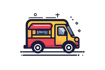 a cartoon of a food truck