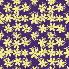 Cute floral pattern in the small chamomile flowers. Seamless vector texture. Naive template for fashion prints. Printing with small daisy flowers. Black background. Stock print.