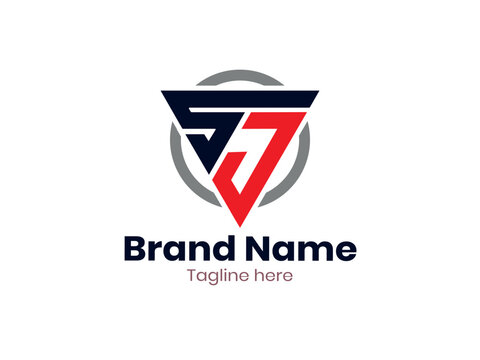 Vector triangle SJ monogram logo design JS vector logo designs, SJ logo