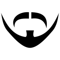 Silhouette vintage beard and mustache. Hipster style emblems, icons, labels.