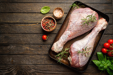 Raw turkey thigh