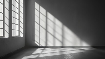 Sunlit Room: Minimalist Interior with Window Light and Shadows