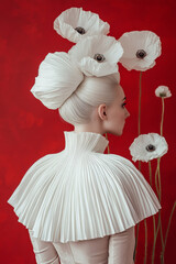 Concept fashion photography. Baroque fashionable luxury beautiful model. Cover magazine