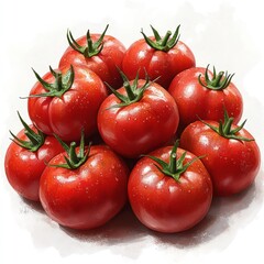 Fototapeta premium A cluster of vibrant red tomatoes arranged in a pile.