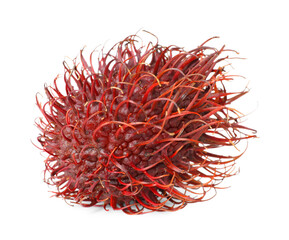 Delicious ripe rambutan isolated on white. Exotic fruit