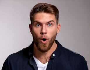Obraz premium Person with a surprised expression, illustrating astonishment, unexpected events, and emotional reactions.