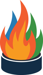 Bright and Dynamic Colorful Fire Flames Vector Art.