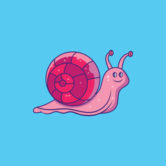 Cute Snail With A Colorful Spiral Shell