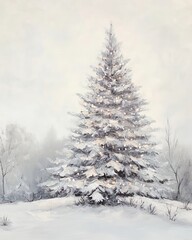 Fototapeta premium Vintage landscape tree art painting, wall art, design, realistic, textured painting