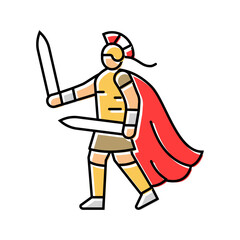 warrior ancient soldier color icon vector. warrior ancient soldier sign. isolated symbol illustration