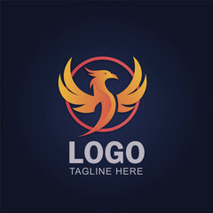 Unique modern and minimalistic colourful bird logo design vector.